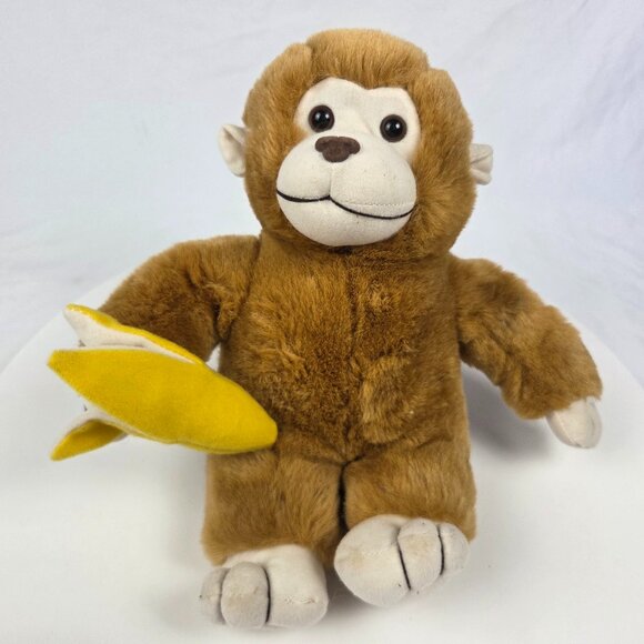 monkey holding banana plush stuffed animal 10" - Picture 1 of 4